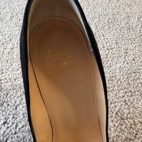 Christian Louboutin Pigalle Follies Black Suede Stiletto Pointed Toe Heels 39.5 - Picture 5 of 16